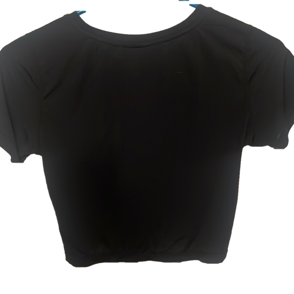 MONOB Black Crop Top Small Gym Workout Running - Picture 6 of 6